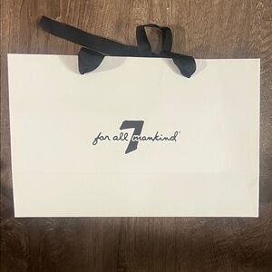 7 For All Mankind White Bag with Black Handles